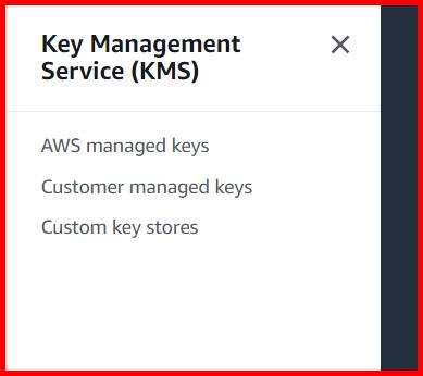 Picture showing the types of key management service that AWS supports